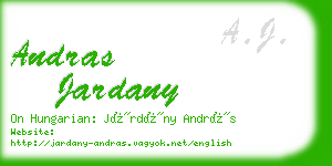 andras jardany business card